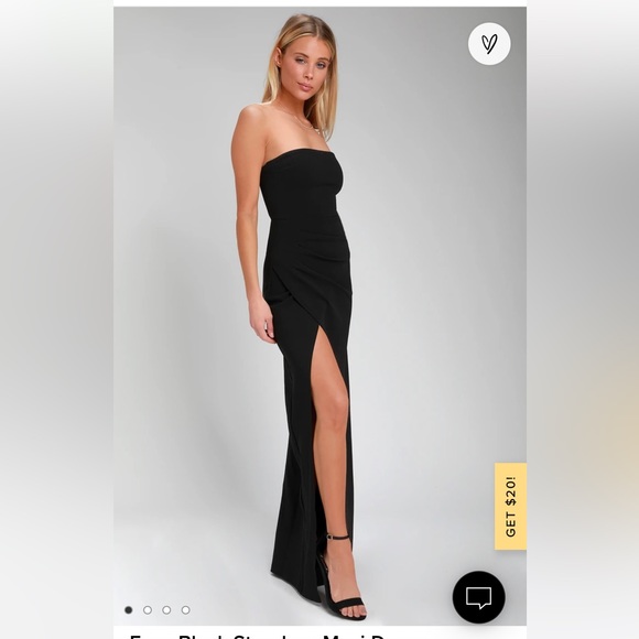 Lulus Foxy Black Strapless Maxi Dress Size M - Picture 4 of 7